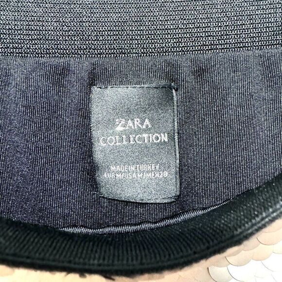 Zara Skirt Sequin All Over Rosegold Y2K Blogger Party Disco Womens sz Medium - Picture 5 of 6